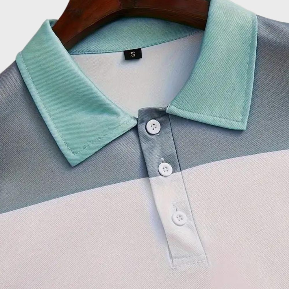 Groene gestreepte polo shirt met knopen en kraag